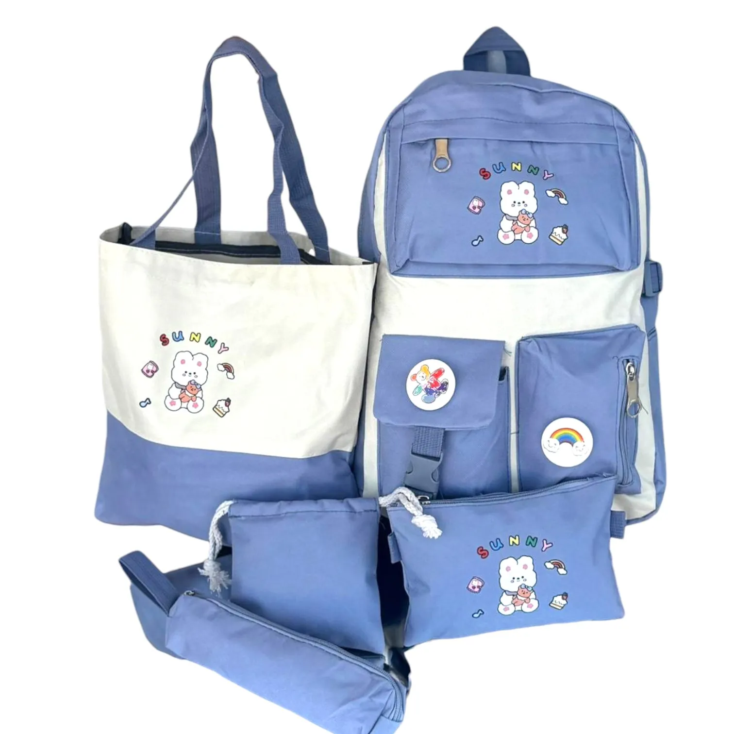 Combo Morral Escolar Sunny x 5 - Azul