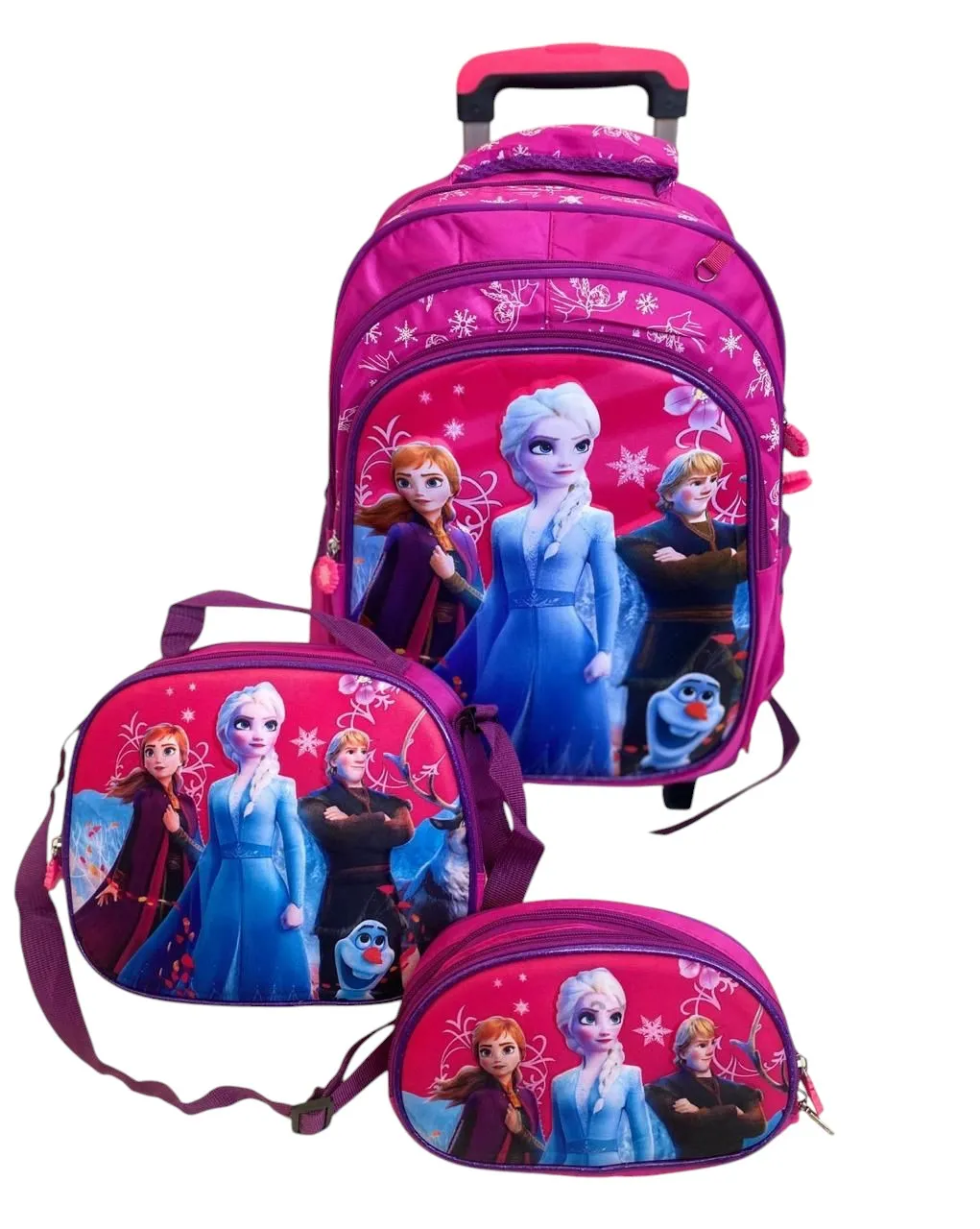 Morral Escolar Trio Con Rueditas Para Niña X 3 - Frozen 2