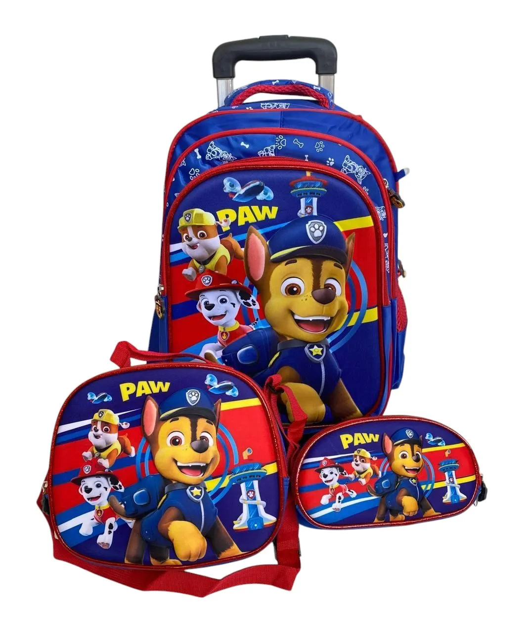 Morral Escolar Trio Con Rueditas Para Niño X 3 -  Paw Patrol