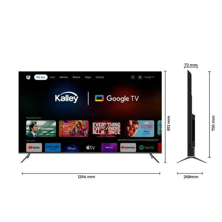 Televisor Kalley 58" GTV Smart TV Android QLED 4KUHD