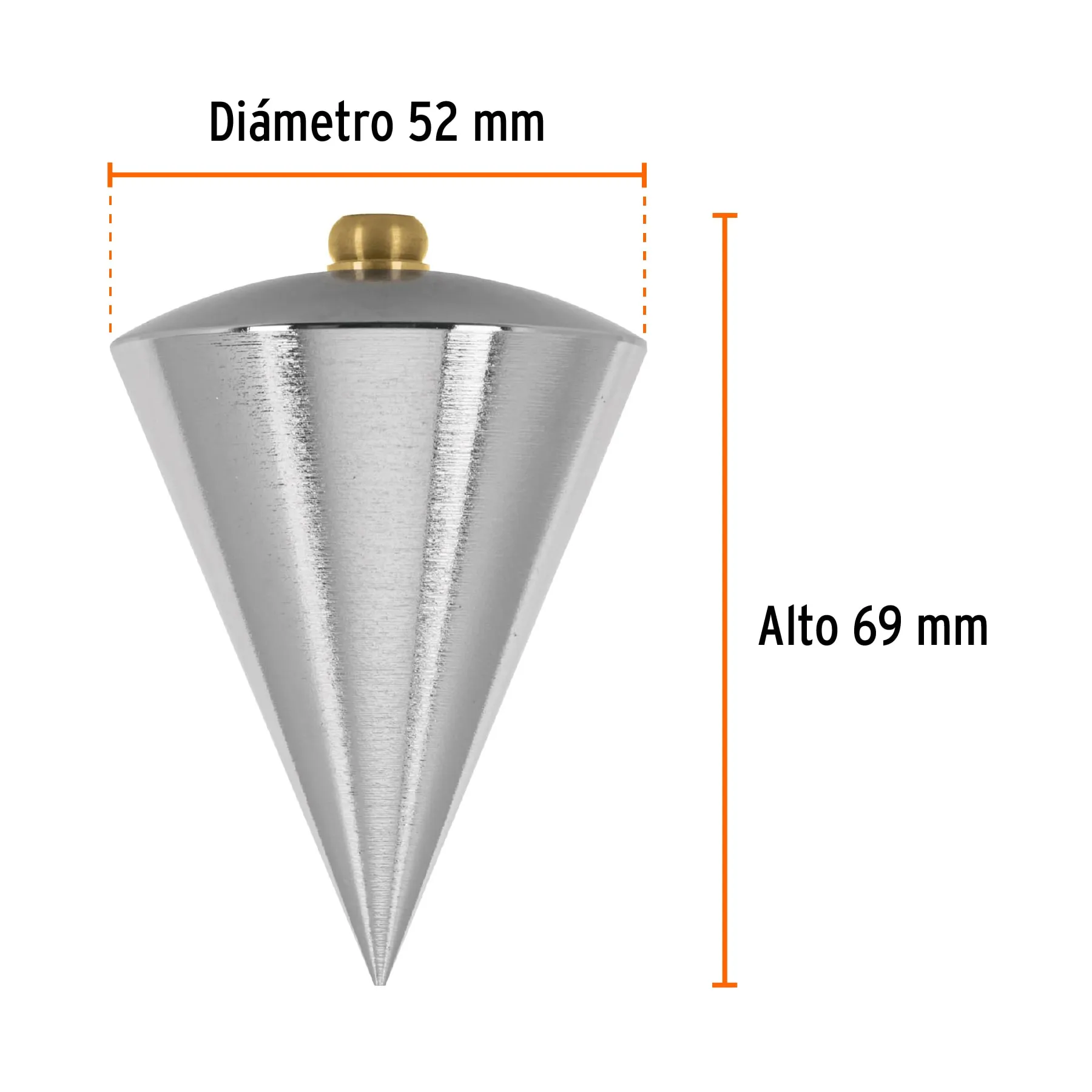 Plomada De Acero 16 Oz (454 G) Tipo Trompo, Acabado Cromado Truper