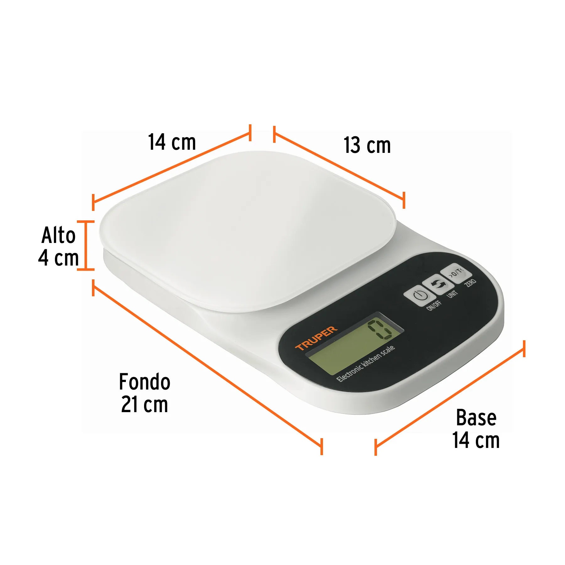 Báscula Digital Gramera Plato De Vidrio 5 Kg Truper