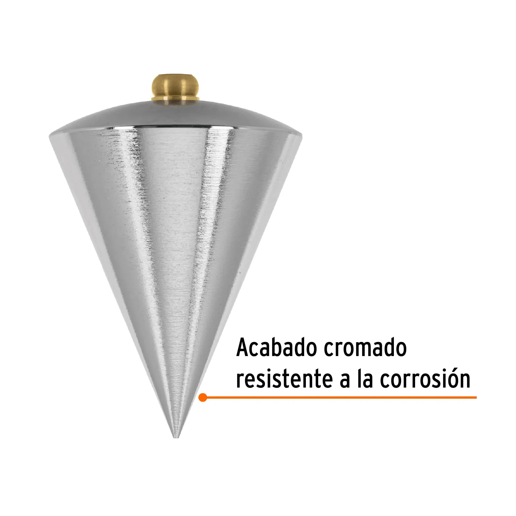 Plomada De Acero 16 Oz (454 G) Tipo Trompo, Acabado Cromado Truper