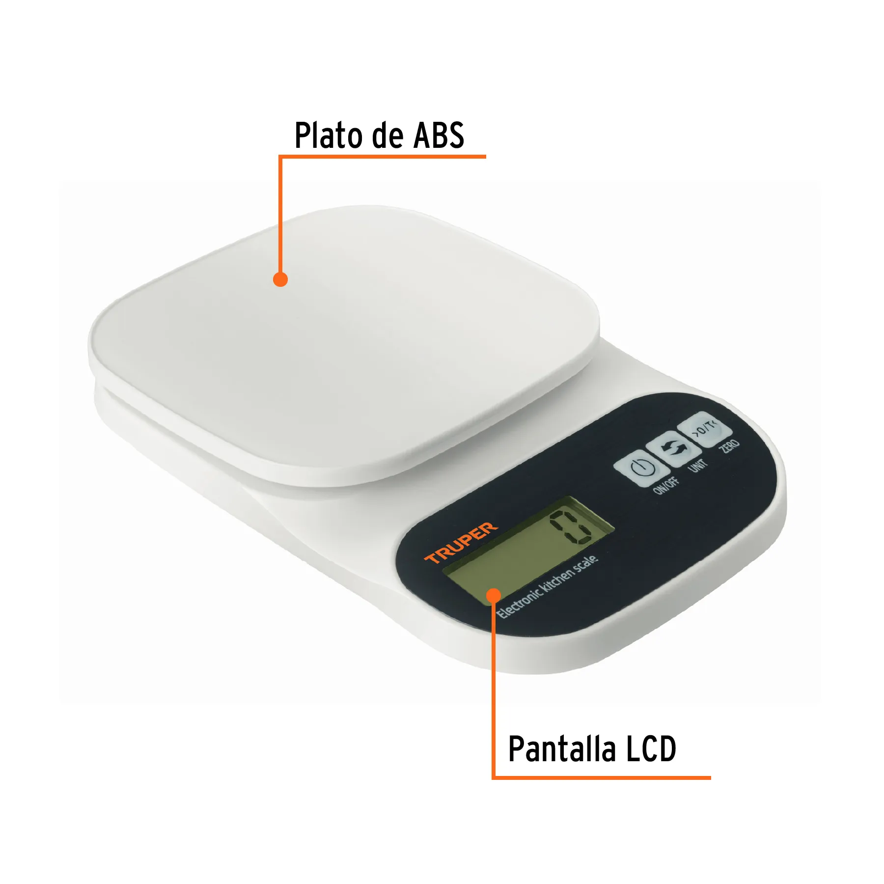 Báscula Gramera Digital Para Cocina 5 Kg Lcd Truper En Abs