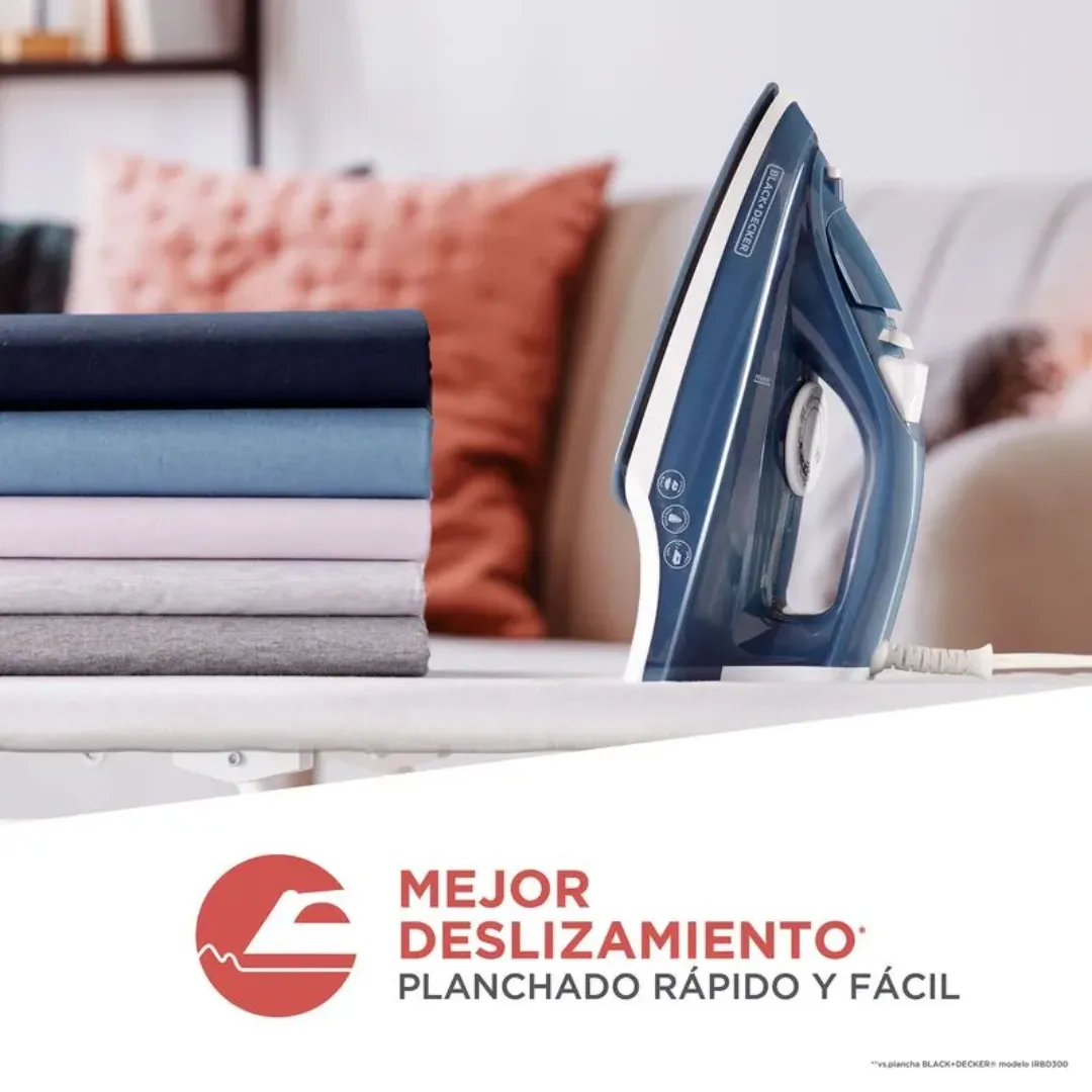 Plancha de Ropa BLACK & DECKER Vapor IRBD300 Trueglide Azul