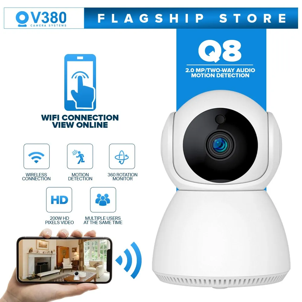 Cámara De Seguridad V380 Q8 Wifi Ptz Cctv