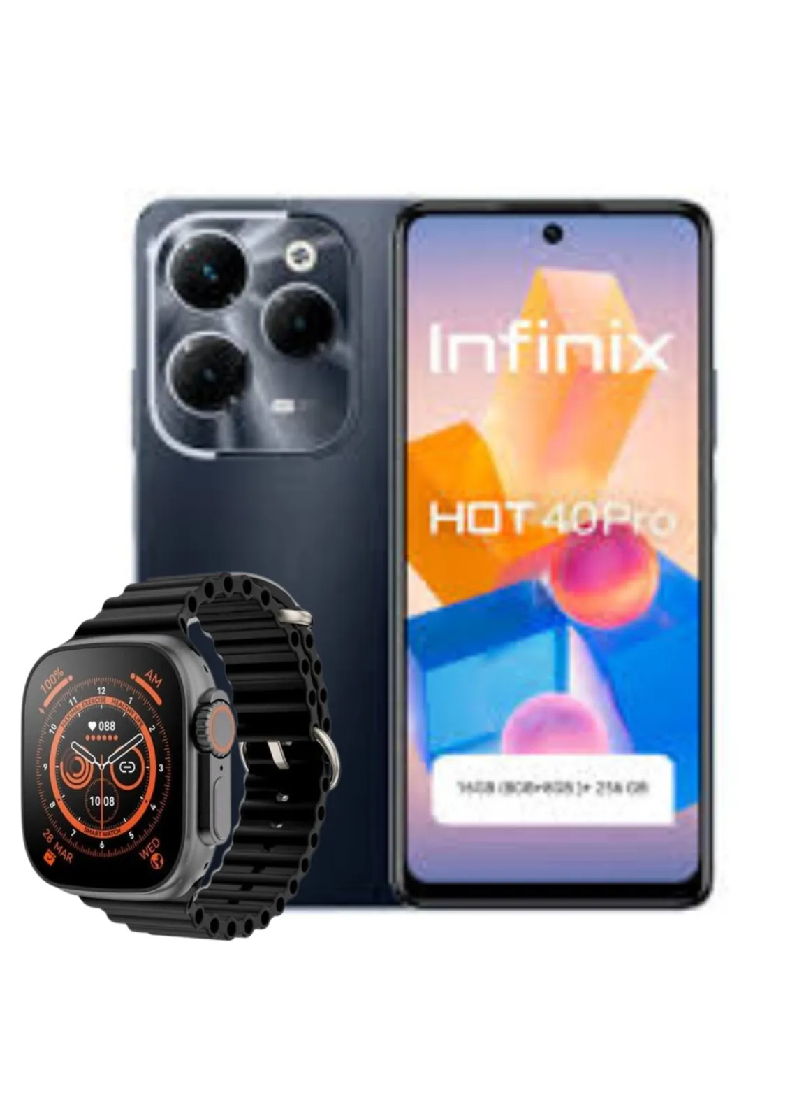 Celular Infinix Hot 40 Pro 6.78" 256GB 8Gb Negro + Reloj Smartwach Obsequio