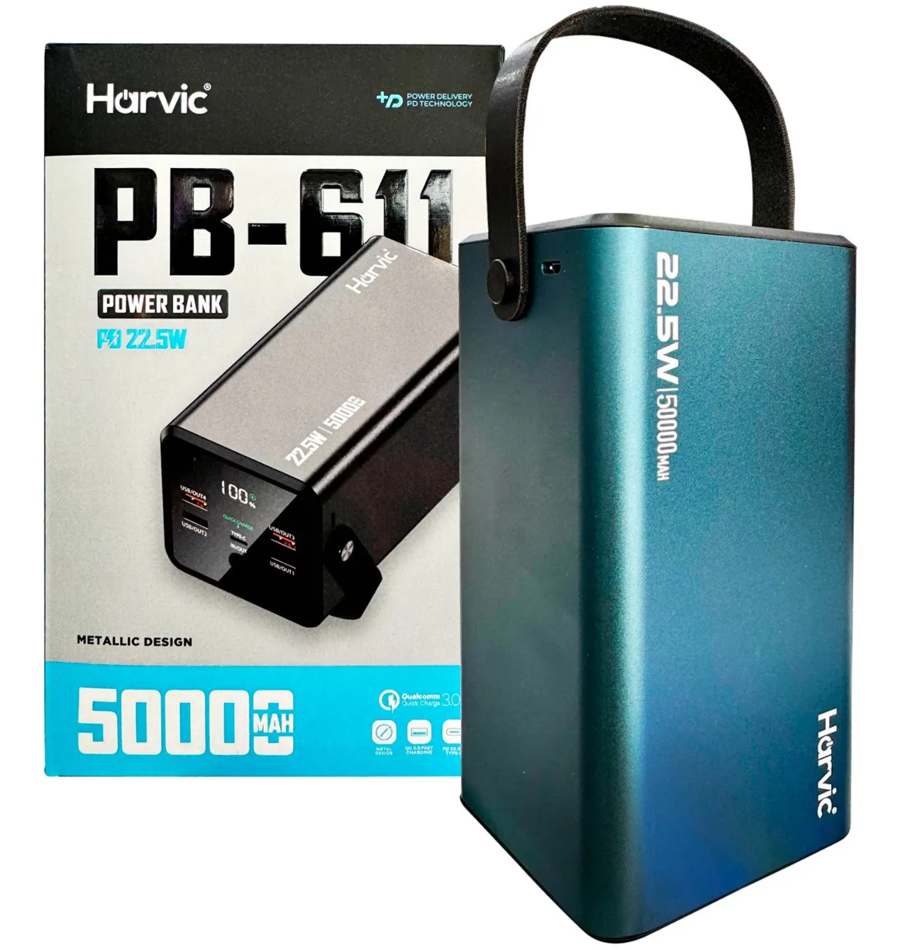 Power Bank Harvic 50.000 Mha Carga Rápida  22.5w 