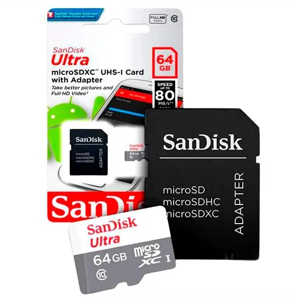 Micro SD Sandisk Almacenamineto 64GB