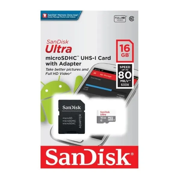 Micro SD Sandisk Almacenamineto 16GB