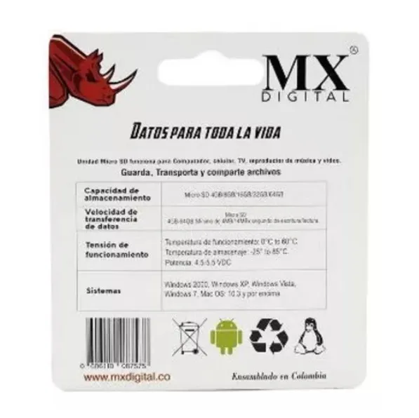 Memoria Almacenamiento MX USB 8GB Digital