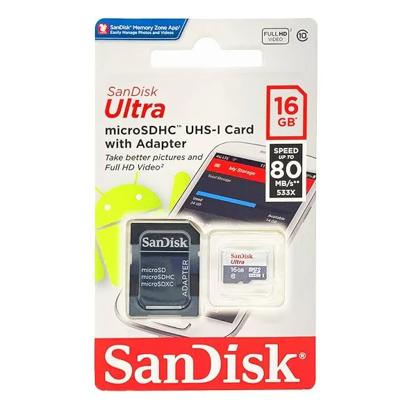 Micro SD Sandisk Almacenamineto 16GB