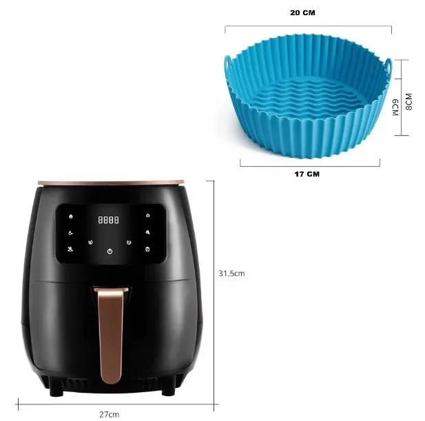 Freidora De Aire Air Fryer AF389 6L + Obsequio 6 Moldes De Silicona 