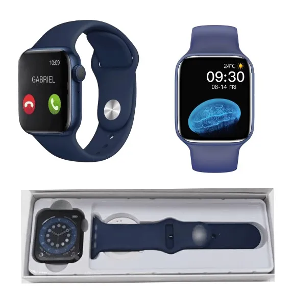 Smartwatch T500 + Plus Azul + Manilla De Obsequio.