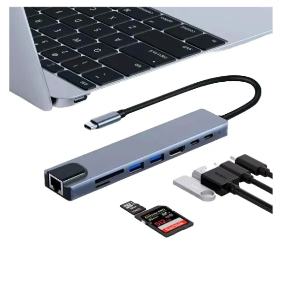 Adaptador USB-C A HDMI 4K 8 En 1