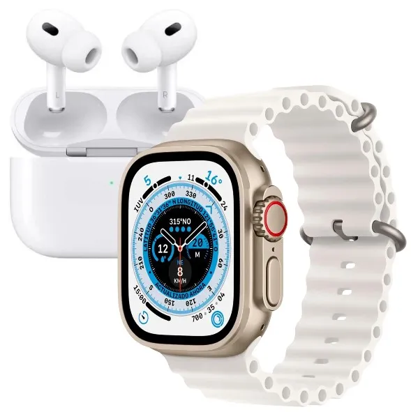 Combo Reloj T800 Beige + Airpods Pro 2 ANC