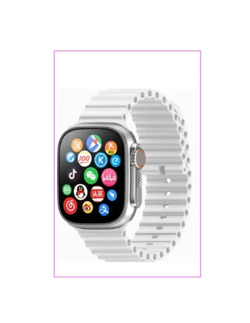 Reloj Smartwatch Ultra Blanco Con Obsequio De Audífono Bluetooth I12 Con 2 Pulsos.