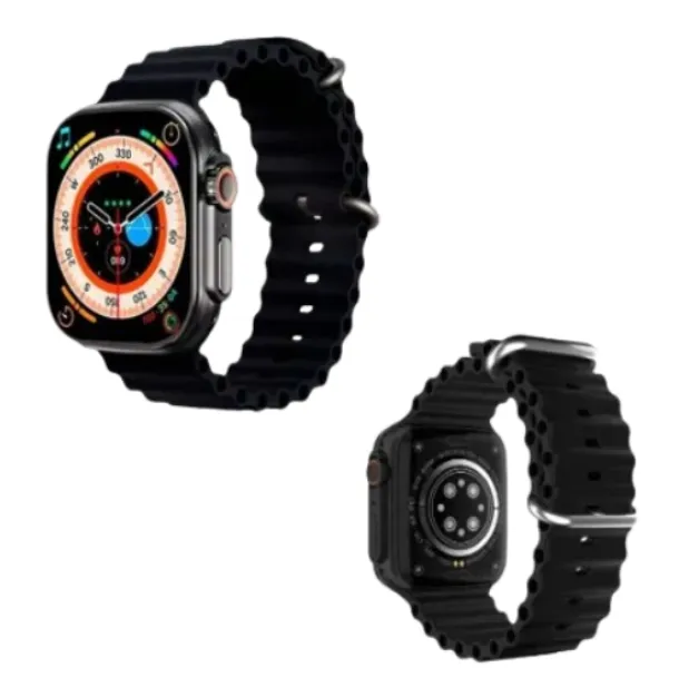 Reloj Smartwatch Ultra Negro Con Obsequio De Audífono I12 Con 2 Pulsos