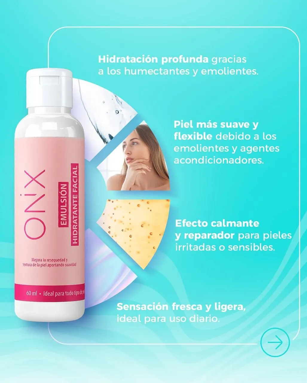 Emulsión Hidratante Facial Linea ONIX