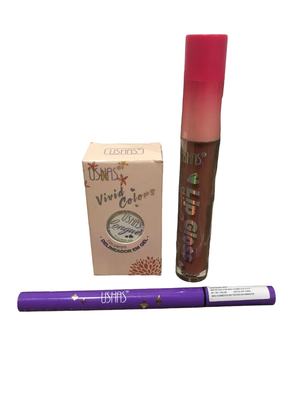 PROMOCION Kit Miis Cosmetics Delineador Liquido+Labial Lip Gloss+Delineador en Gel