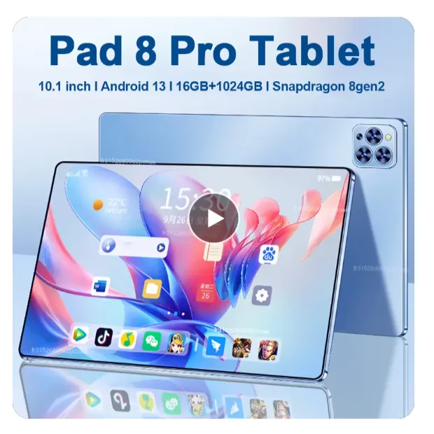 Tableta Android Pad 8 Pro de 12GB + 256GB Android 13 Color Azul