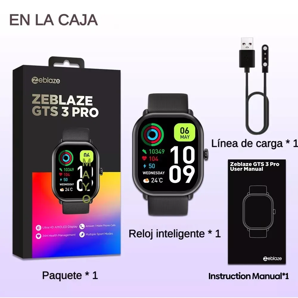 Reloj Inteligente Zeblaze Gts 3 Pro Con Llamada Bluetooth