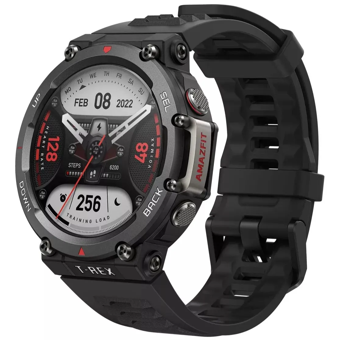 Smartwatch Amazfit T Rex 2 Display de 1.39 Pulg Con Correa de Silicona  Color Ember Black