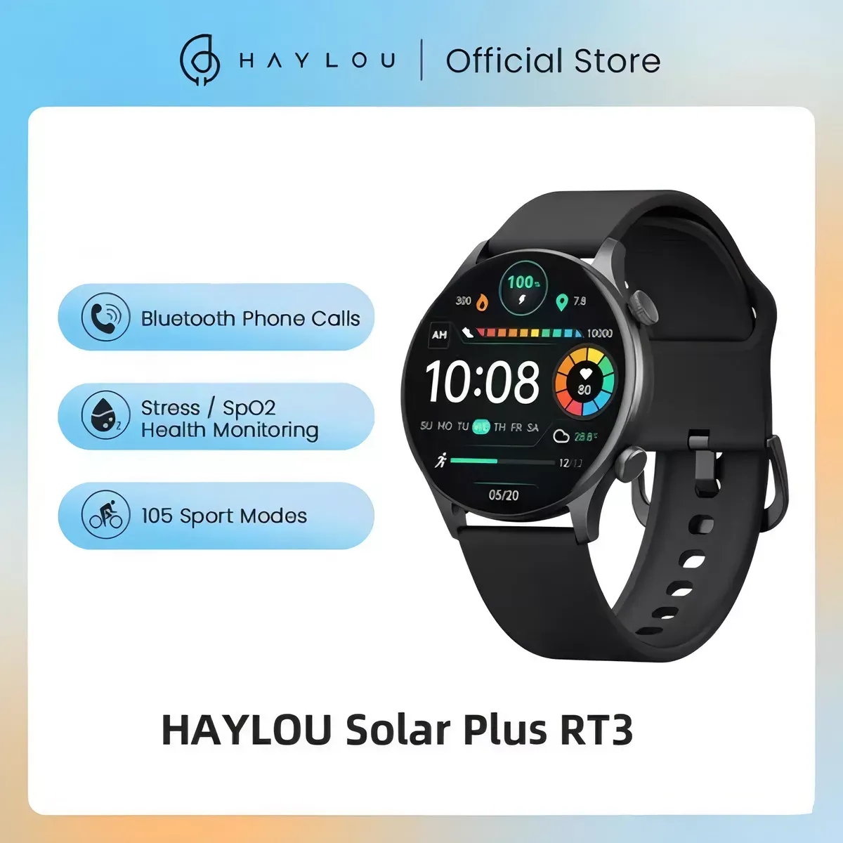 Smartwatch Haylou LS16 Con Corre De Silicona Color Negro