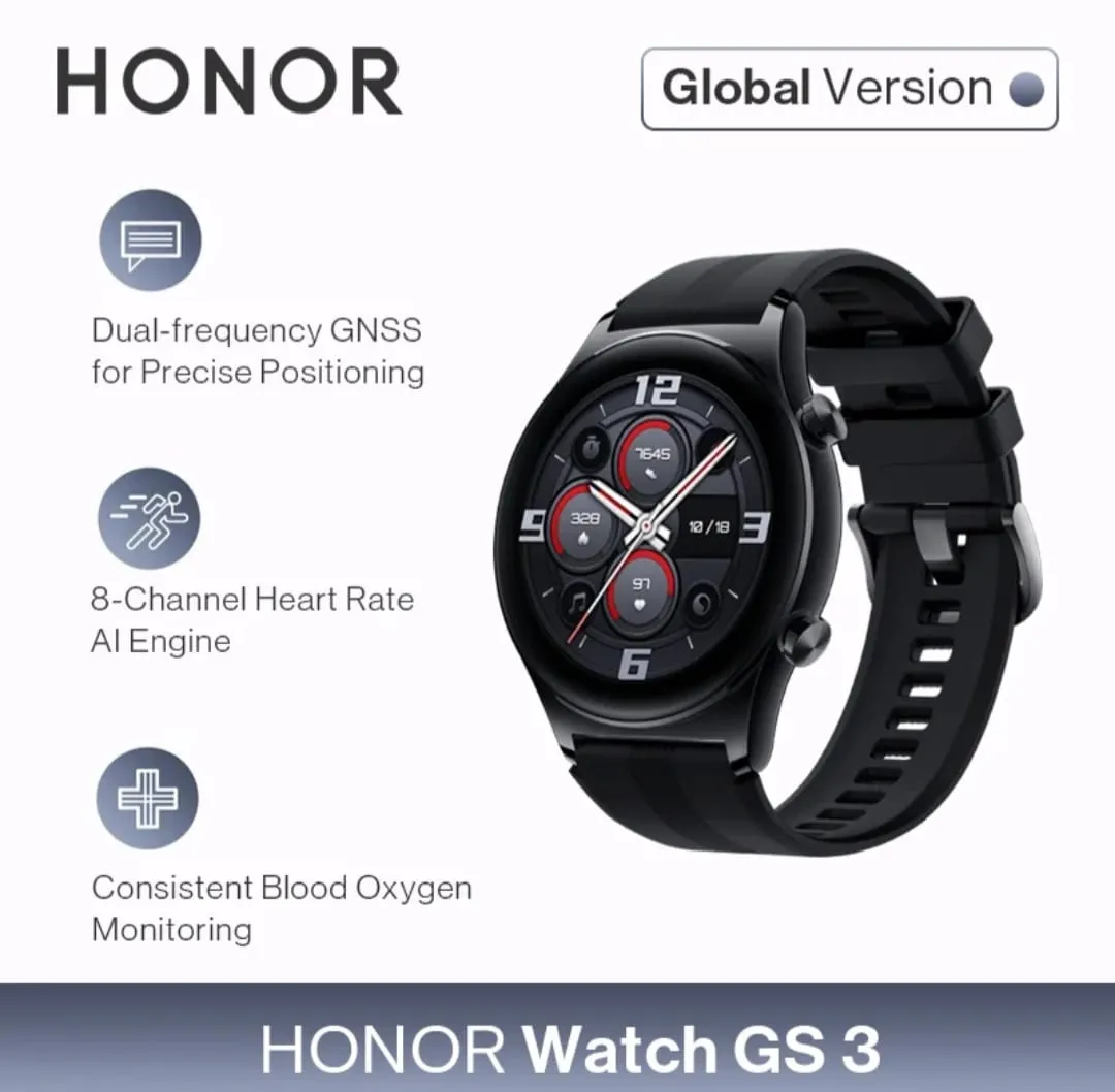 Reloj inteligente Honor Watch GS 3 Screen 1.39 C. Military GPS 5ATM Color Negro