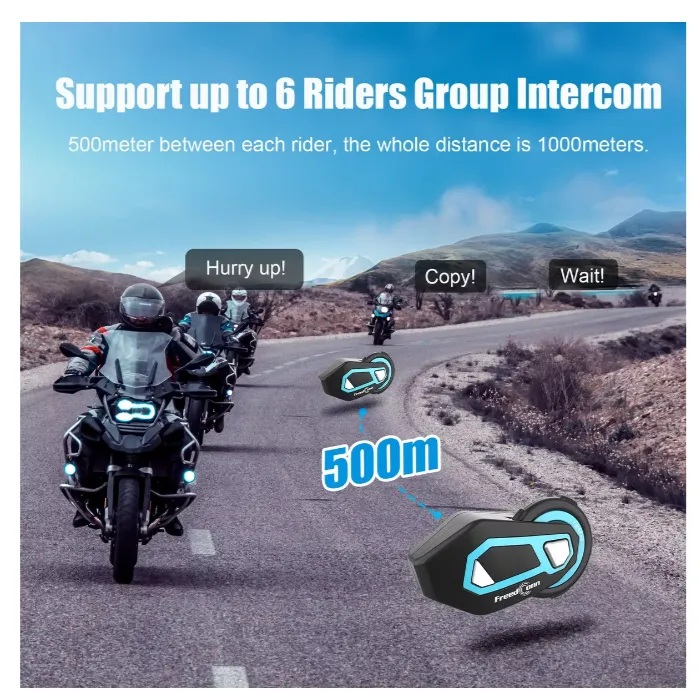 Freedconn Intercomunicador X2 De Motocicleta T Max Pro 6 Riders