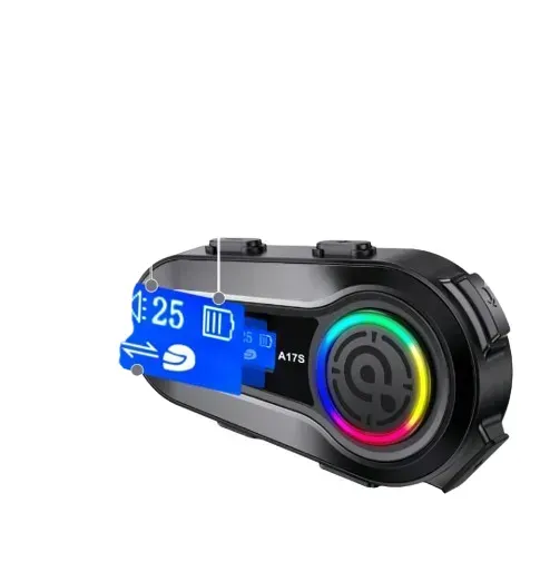 Intercomunicador Para Moto Q08 Luz Rgb Musica Bluetooth 1km