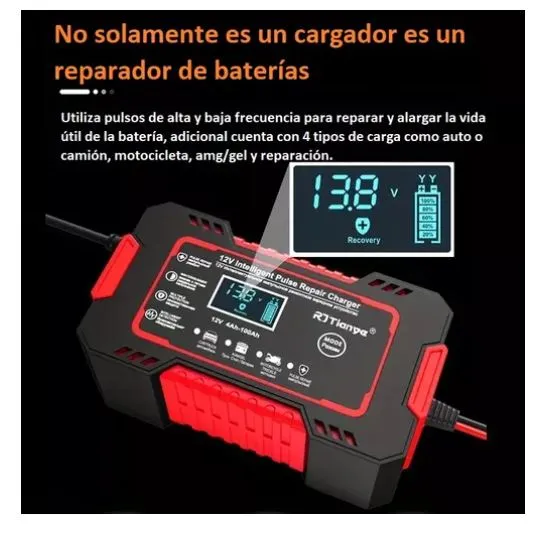 Arrancador Cargador Bateria Auto Moto Starter