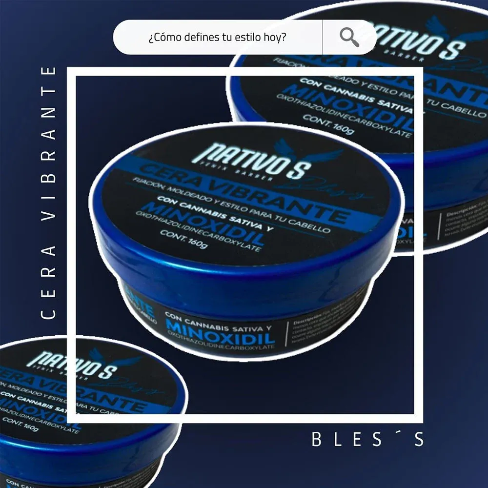 Cera Vibrante Bless - Nativos Con Minoxidil X160g