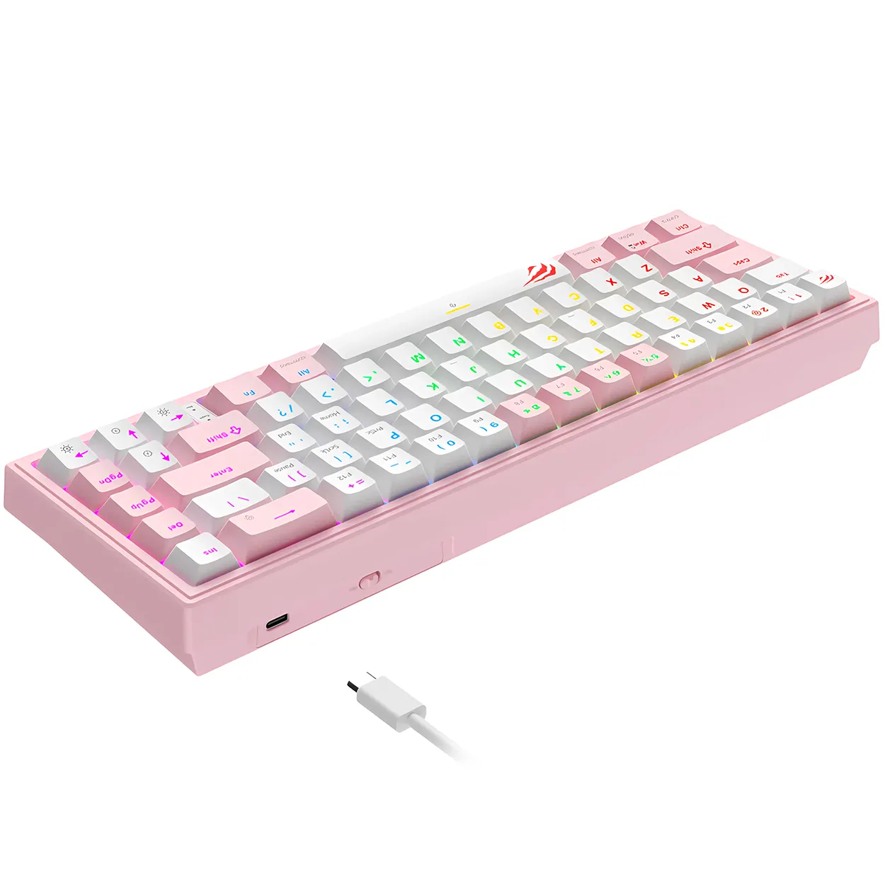 Teclado Mecánico Gamer Rosa Havit Kb874L Rgb 