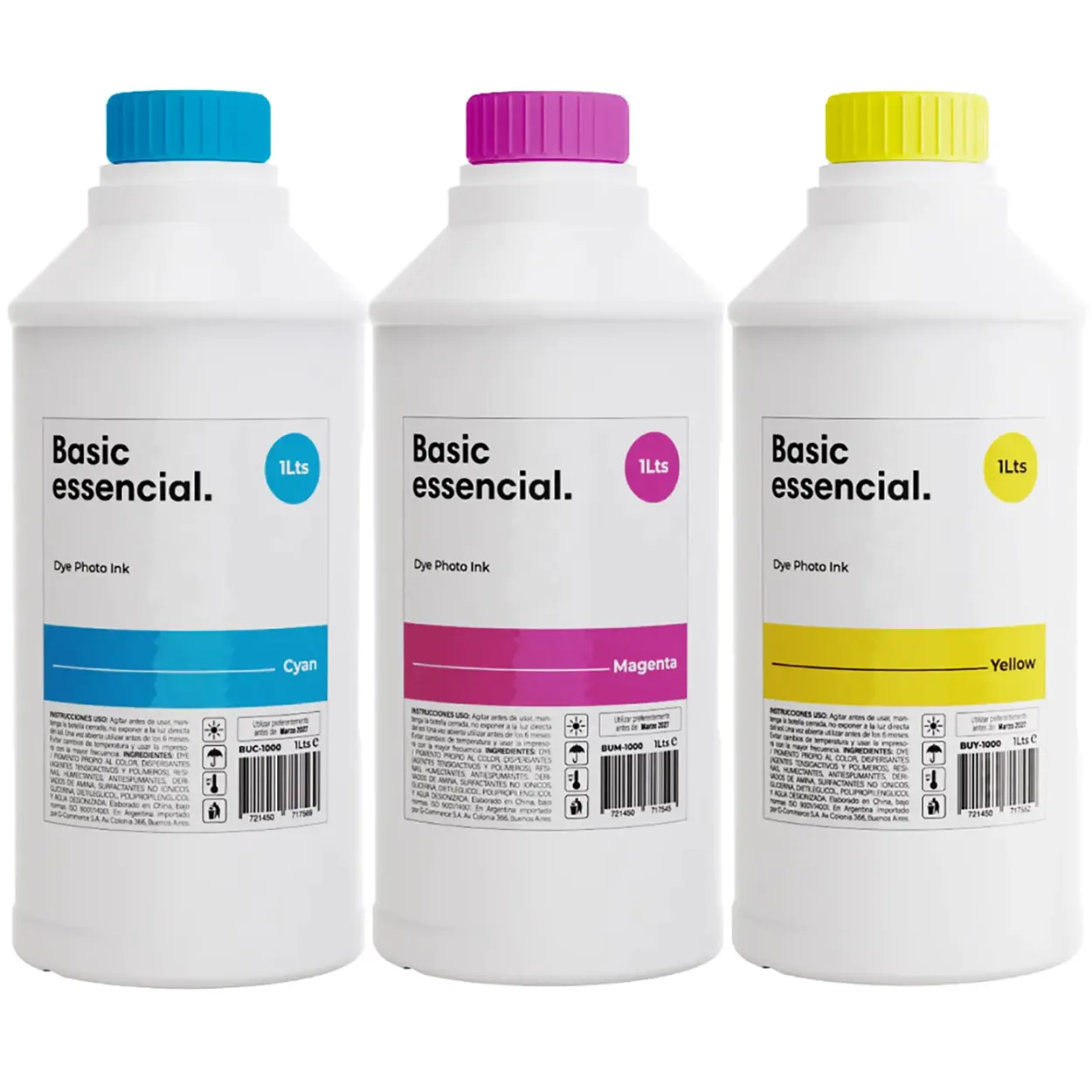 Kit x3 Litros de Tinta Genérico Epson CMY Botella x1000ml