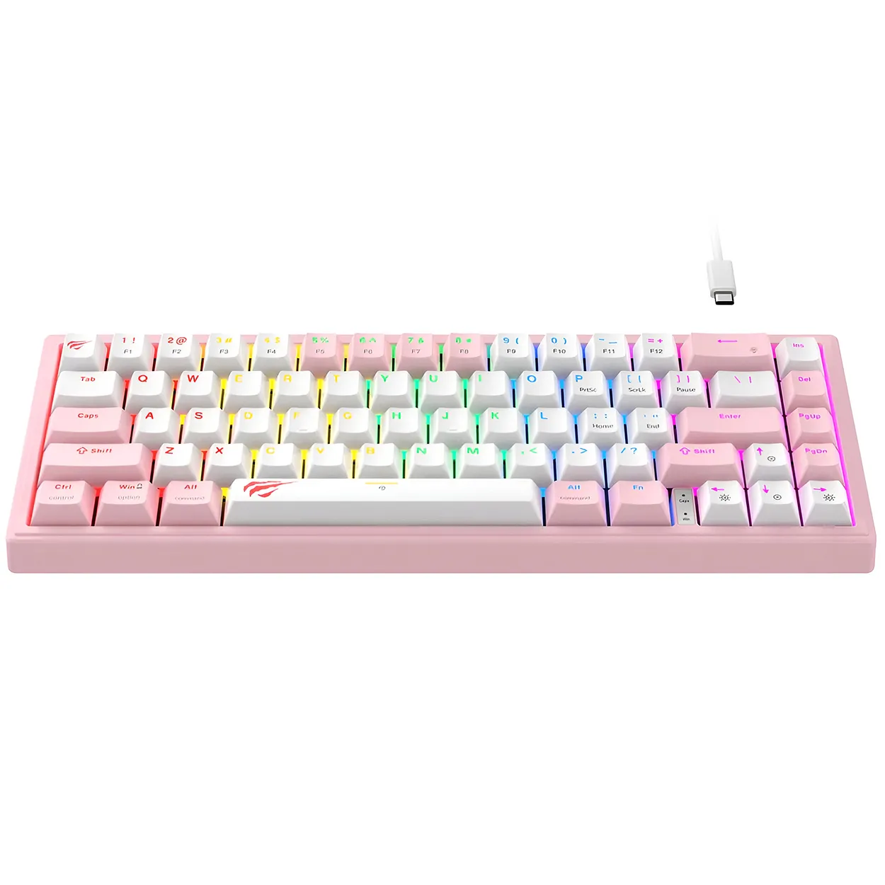 Teclado Mecánico Gamer Rosa Havit Kb874L Rgb 