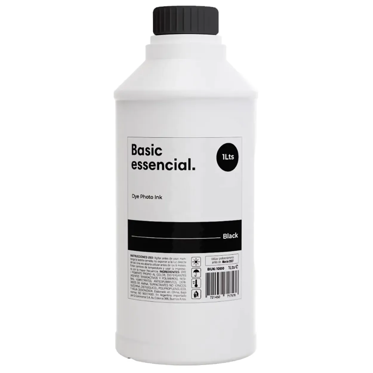 1 Litro de Tinta Genérica Epson Negra Botella x1000ml