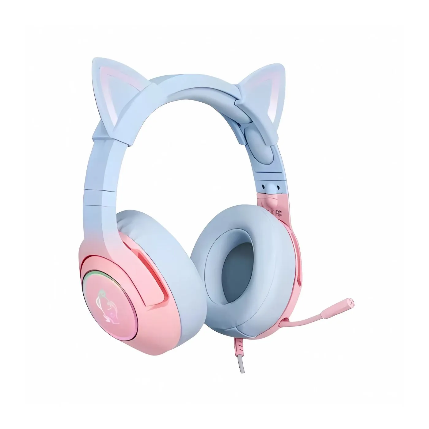 Diadema Gamer Onikuma Con Orejas Rosa Desvanecido K9 + Soporte