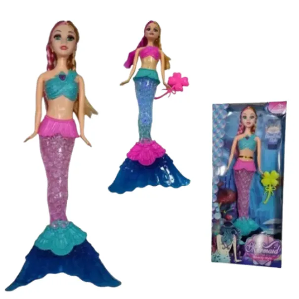 Muñeca Sirena Musical Con Accesorios Y Luces De Colores