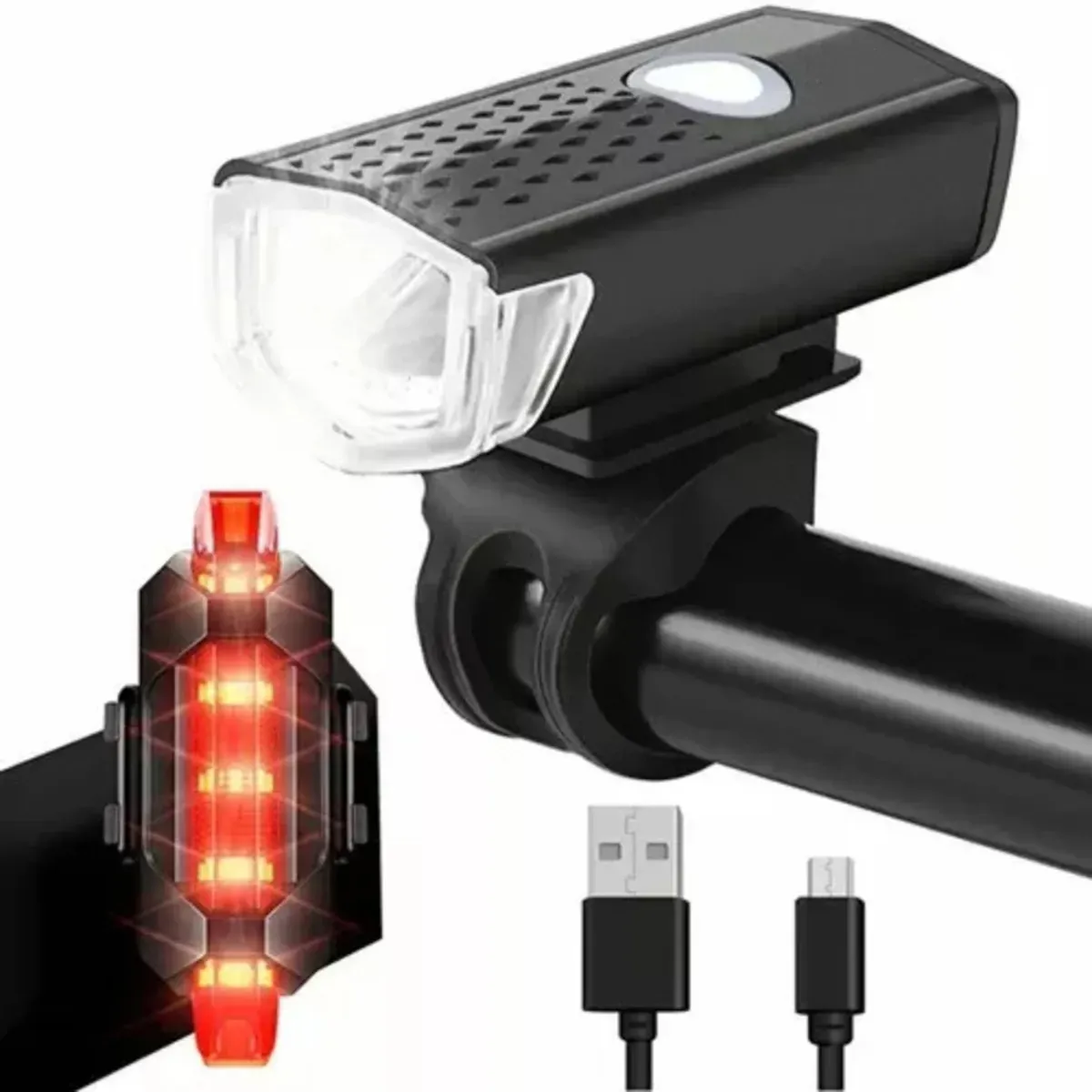 Luz Trasera Volcano Recargable Para Bicicleta Usb Color Rojo