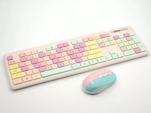 Combo Teclado Mouse Dn-c400 Kit Colores Pastel