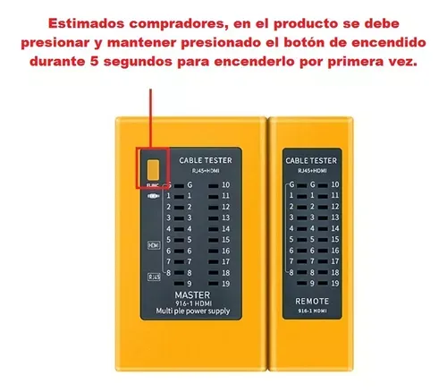 Probador De Cables Tester De Red Y Hdmi Rj45 Rj11