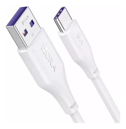 Cable De Datos Cab 268 1hora Usb  Tipo C Carga Rápida 5a 1 Metro Blanco