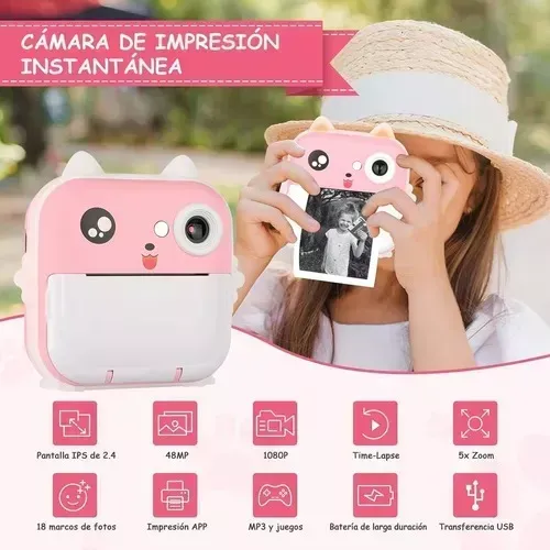 Cámara Digital Fotografia Instantanea Y Videos Hd Para Niños