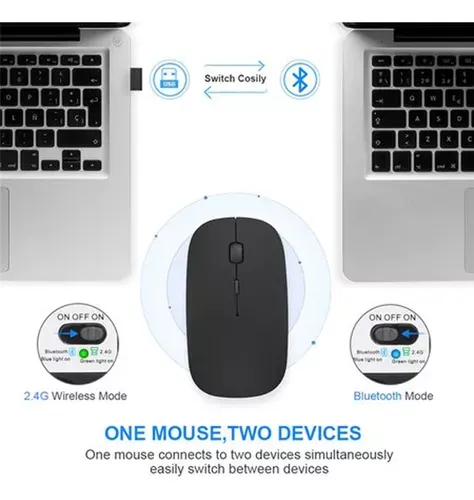 Mouse Ratón Recargable Inalámbrico Y Bluetooth