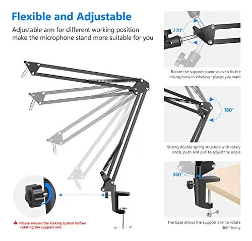 Soporte Articulada Para Micrófono Radio Estudio Grabación
