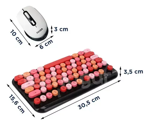 Combo Teclado Y Mouse Inalámbrico DN-C500 Rosa