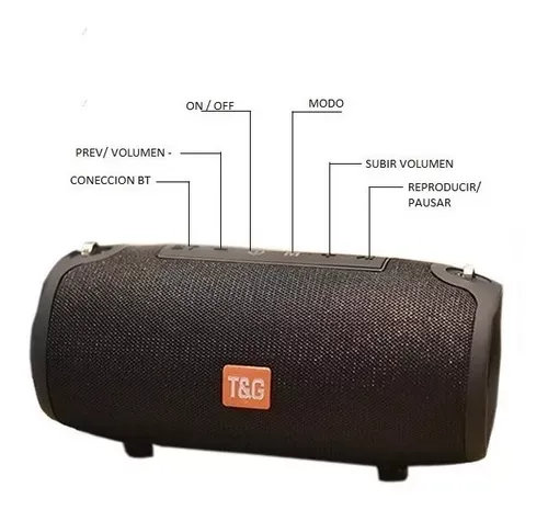 Parlante Tg-31 Portátil Con Bluetooth Negro