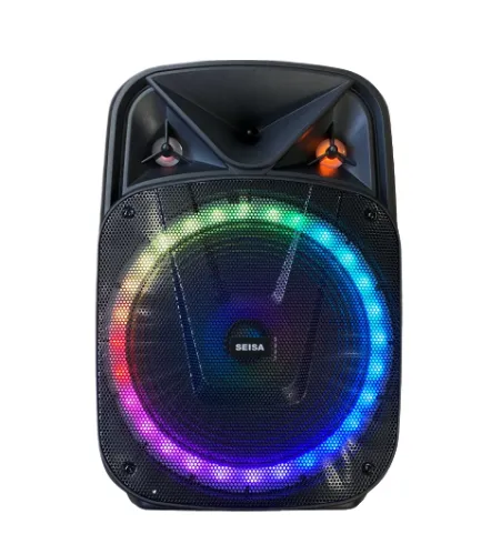 Parlante Bluethoot Valija 15″ Luces Led Rgb Con Micrófono Seisa