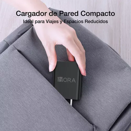 Cargador Tipo C Usb Datos Gar 080 Celular Carga Rápida 1hora 2a 10w Color Negro